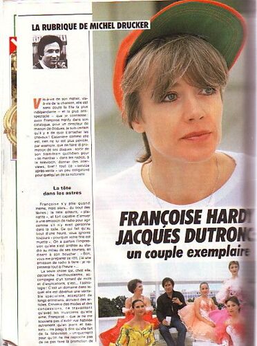 Intimite 1927 Candice Patou & Robert Hossein Couv + 2p Francoise Hardy & Jacques Dutronc 2p Marilyn Monroe 2p Karen Grassie & Melissa Sur Anderson La Petite Maison Dans La Prairie 1/2p Montand 1/2p  1927