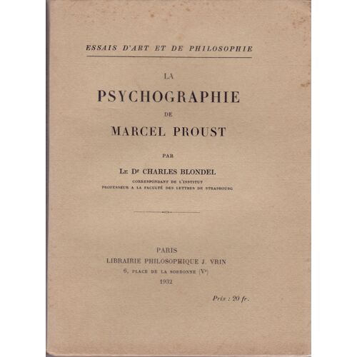 La Psychographie Dee Marcel Proust