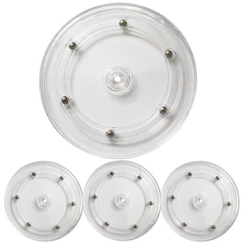 Plateau Tournant Susan Paresseux Clair De 4 Pièces, Roulement De Plateau Tournant Acrylique De 6 Pouces Pour Décorer Des Biscuits, Organisateur Pivotant Clair, Base