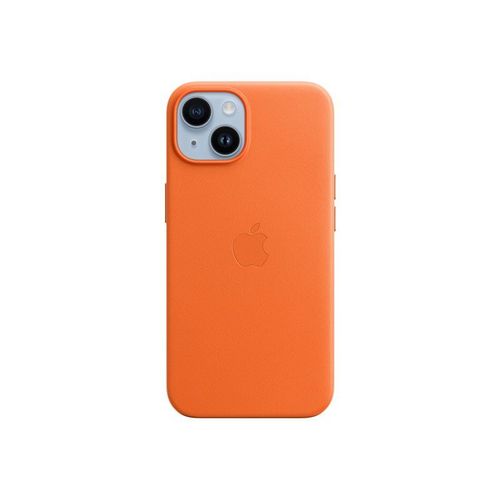 Apple - Coque De Protection Pour Téléphone Portable - Compatibilité Avec Magsafe - Cuir - Orange - Pour Iphone 14