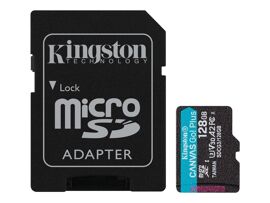 Kingston Canvas Go! Plus - Carte mémoire flash (adaptateur microSDXC vers SD inclus(e)) - 128 Go - A2 / Video Class V30 / UHS-I U3 / Class10 - microSDXC UHS-I