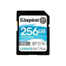 Kingston Canvas Go! Plus - Carte mémoire flash - 256 Go - Video Class V30 / UHS-I U3 / Class10 - SDXC UHS-I