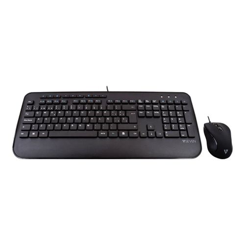 V7 CKU300ES - Ensemble clavier et souris - USB - QWERTY - Espagnol - noir