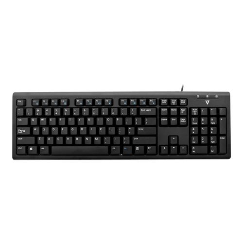V7 - Clavier - USB - US - noir