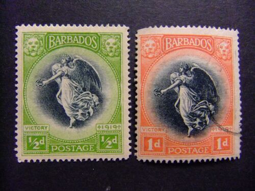 49 Barbade 1920 /Anniversaire De La Victorie (Victoria Ailée Du Louvre)/ Yvert 118+119 Fu