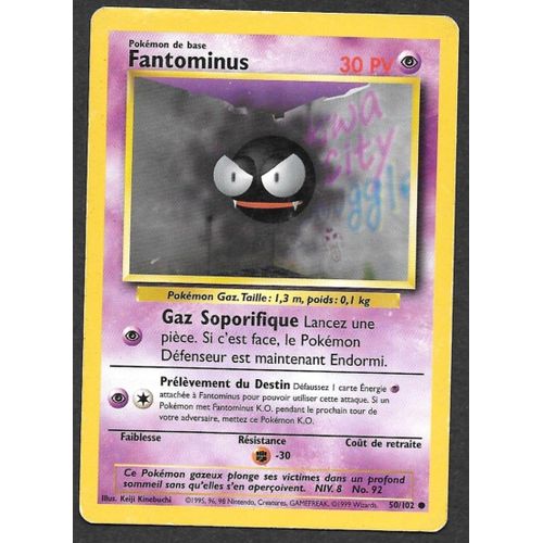 Carte Pokémon Fantominus 50/102 - Set De Base Wizards (Fr)