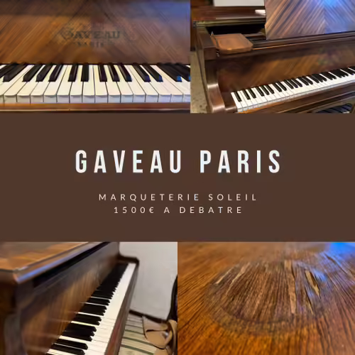 Piano Quart De Queue Gaveau Paris Marqueterie Soleil