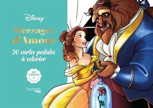 Messages D'amour Disney - 20 Cartes Postales À Colorier
