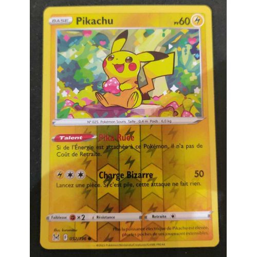 Pokemon Pikachu 052 / 196 Origine Perdu Reverse