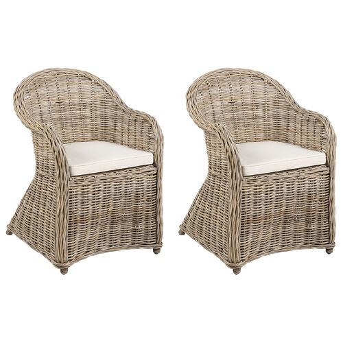 Lot De 2 Chaises Rotin Beige Clair Susua Ii