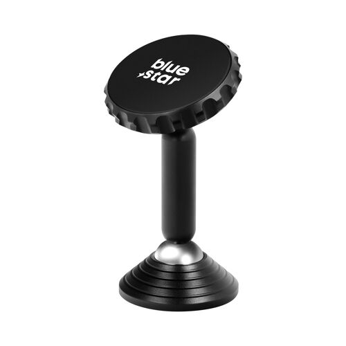 Support Voiture Aimanté Rotatif 360° Adhésif Fixation Tableau de Bord Blue Star Noir