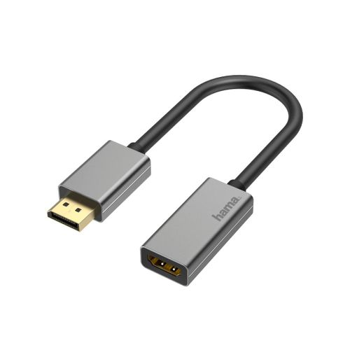 Adaptateur vidéo, f. DisplayPort - port HDMI?, Ultra-HD 4K@60Hz, alu