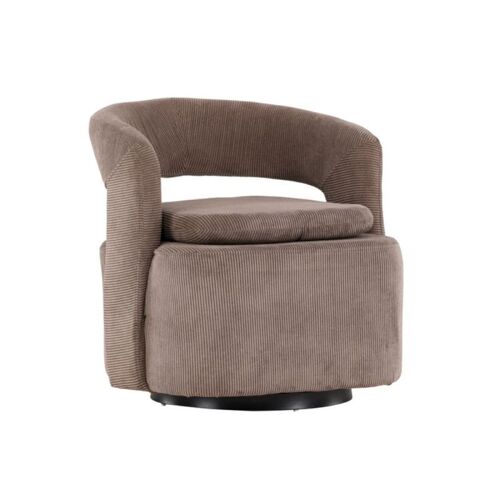 Fauteuil Relax En Tissu Côtelé Marron