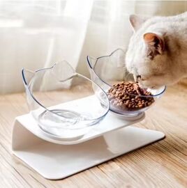 Double Gamelle Chat Chien Plastique, Gamelle Pour Chien Chat Voyage, Ecuelle Chien, Distributeur Eau Et Croquette Chat