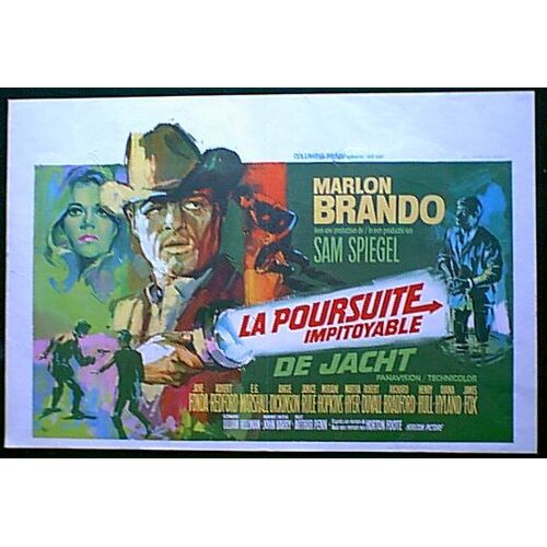 La Poursuite Impitoyable - The Chase * Film 1965 Arthur Penn - Affiche De Cinéma Originale Belge De 1965 - 35x55 Cm Original Release Movie Poster * Marlon Brando ; Jane Fonda ; Robert Redford