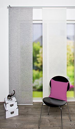 'home Fashion 86603-703gris H: 180x B: 40cm Panneau Coulissant ``Effet Bambou