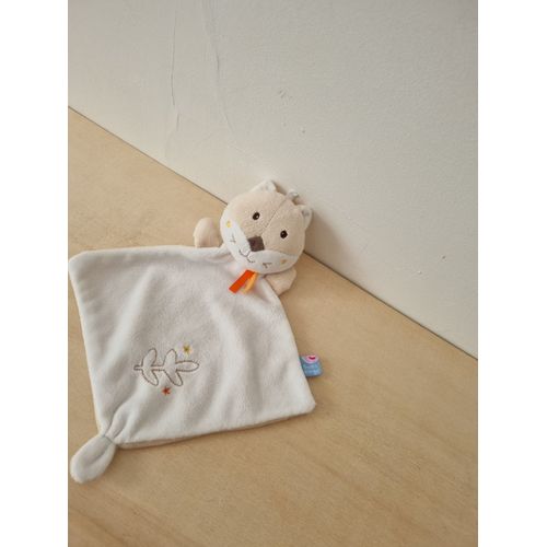 Doudou Chat Rose Blanc Sucre D'orge