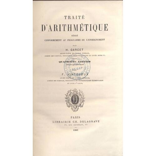 Traité D Arithmétique