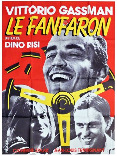 Le Fanfaron (Il Sorpasso) - Véritable Affiche De Cinéma - Format 120x160 Cm - De Dino Risi Avec Vittorio Gassman, Jean-Louis Trintignant, Catherine Spaak - 1962 Réédition 80s #