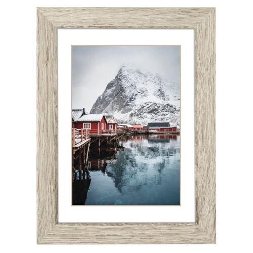 Cadre photo en bois "Oslo", pin gris, 13 x 18 cm