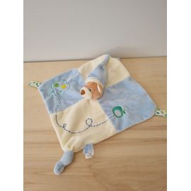 Doudou Ours Bleu Blanc Pommes Gipsy