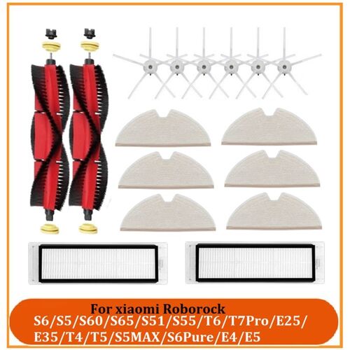 Pièces détachées pour aspirateur Robot Xiaomi Roborock S6/S5/S60/S65/S51/S55/T6/t7 pro, 16 pièces, accessoires, brosse principale, brosse latérale, filtre HEPA