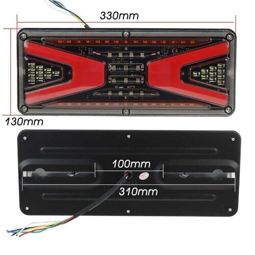 33cm 2 Pièces 24v Led Camion Feu Arrière Remorque Feux D'avertissement Feu Arrière Stop Feu Arrière Arrière Clignotant Indicateur Camion Bus