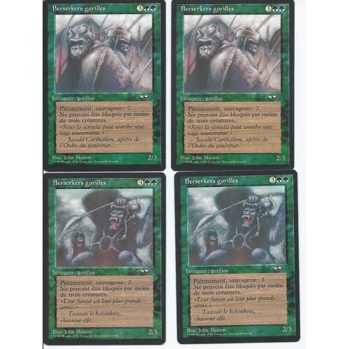 Berserkers Gorilles - Lot De 4 Cartes, Alliances 1996 Vf