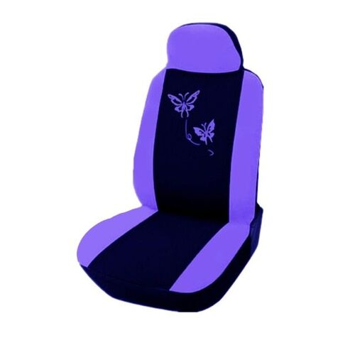 1x Seat Purple Protecteur De Siège De Voiture 5 Places | Universel, Protection De Siège De Voiture, Broderie De Tissu Doux, Motif Papillon 3d Pour Voitures De Suv