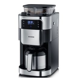 Severin KA 4814 Cafetière avec Broyeur 1000 W 8 Tasses Inox Brossé / Noir