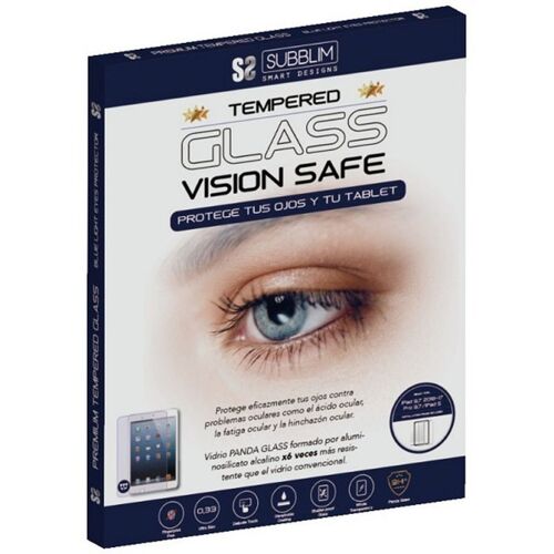 Subblim Bluelight Protecteur D'écran Pour Ipad Pro 11 2018, Verre Trempé Ultra Mince, Anti-Empreintes Digitales, Résistant À L'eau, Ultra Mince 0,33 Mm, Revêtement Af + Vision Safe
