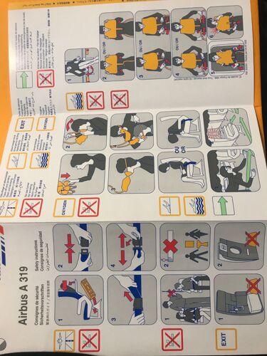 Depliant Consignes De Securite Avion Airbus A 319 - Safety Instructions - Air France