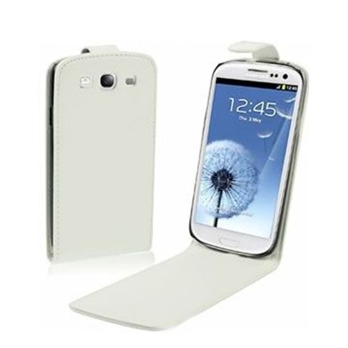 Housse Nzup Klam En Cuir Blanc Écologique Avec Ouverture Verticale Pour Samsung Note 2.