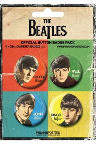 The Beatles Pack 4 Badges George, Paul, John, Ringo