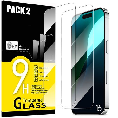 Lot-2 Verre Trempé Pour Iphone 16, Protection Écran Haut Definition - E.F.Connection