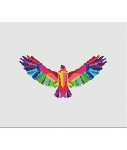 Kit Broderie Point De Croix Marie Coeur - Faucon Multicolore