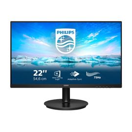 Philips V-line 222V8LA - Écran LED - 22" - 1920 x 1080 Full HD (1080p) @ 75 Hz - VA - 250 cd/m² - 3000:1 - 4 ms - HDMI, VGA, DisplayPort - haut-parleurs - noir texturé