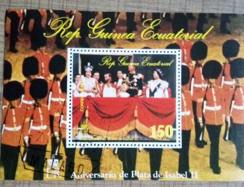 Guinée Équatoriale 1978 Feuillet Timbre Oblitéré Elizabeth Ii