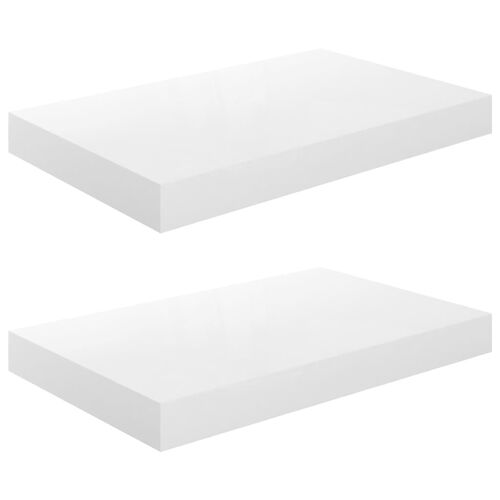 vidaXL Étagère murale flottante 2 pcs Blanc brillant 40x23x3,8 cm MDF