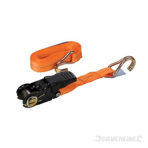 Sangle d'arrimage 750 kg à tendeur à cliquet caoutchouté 4,5 m x 25 mm