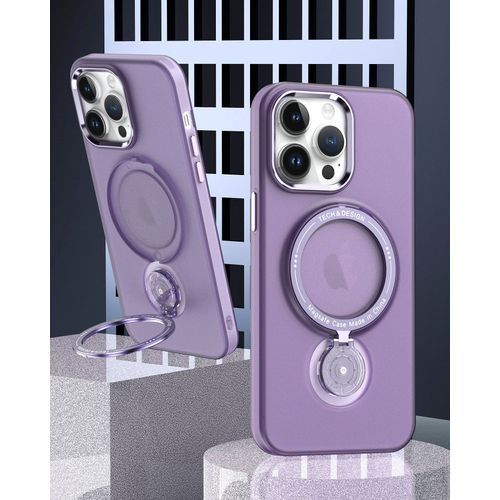 Coque Pour Iphone 13, Magsafe, Givré, Support Invisible - Violet