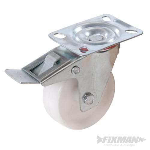 Roulette pivotante polypropylène à frein 100 mm 125 kg