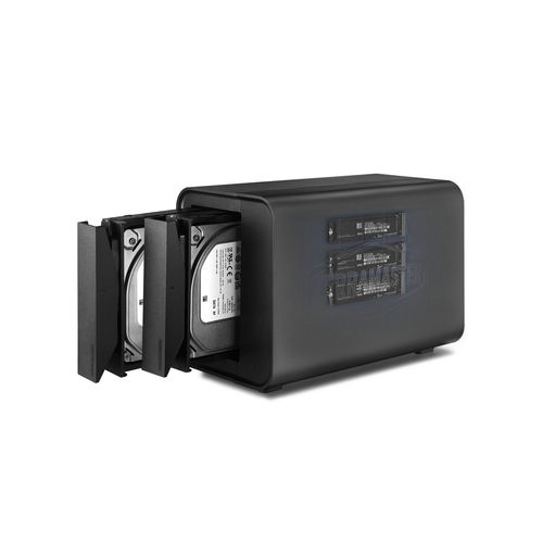 TERRAMASTER D5 Hybrid HDD NVMe Boîtier - Stockage USB 3.2 Gen 2 10Gbps Type C 5 Baies Supportant Le Raid 0/1/Single/JBOD Exclusive 2+3 Raid Baie de Disques Hybride