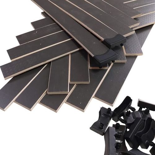 30 Lattes Grises + Embouts - 680x48x8 Mm - Lit 140 - Pour Sommier / Bz / Clic Clac