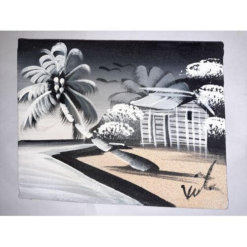 Peinture Sur Toile Paysage Exotique Tendue Sur Cadre Bois
