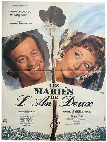 Les Mariés De L An Deux / 2 - Véritable Affiche De Cinéma Pliée - Format 60x80 Cm - De Jean Paul Rappeneau Avec Jean Paul Belmondo, Marlene Jobert, Laura Antonelli, Sami Frey - 1971 #