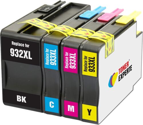 4 XL Cartouches d'encre compatibles avec HP 932 932XL 933 933XL pour Imprimantes HP Officejet 6100 6600 6700 7110 7510 7600 7610 7612 7620 - Grande Capacité