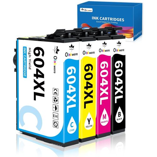 604XL Cartouche d'encre Compatible pour Epson 604 Cartouche pour Expression Home XP-2200 XP-2205 XP-3200 XP-3205 XP-4200 XP-4205 Workforce Pro WF-2910 WF-2930 WF-2935 WF-2950 (4 Pack)