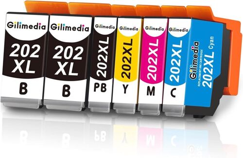 202XL 202 XL Cartouche d'encre Compatible pour Epson 202 202XL pour Epson Expression Premium XP-6100 XP-6105 XP-6000 XP-6005 XP-6001 (Noir Photo-Noir Cyan Magenta Jaune)