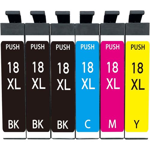 18XL Cartouches d'encre Compatibles avec Epson 18 18XL (3X Noir, 1x Cyan Magenta Jaune), pour Expression Home XP-205 XP-215 XP-225 XP-302 XP-305 XP-402 XP-405 XP-412 XP-422